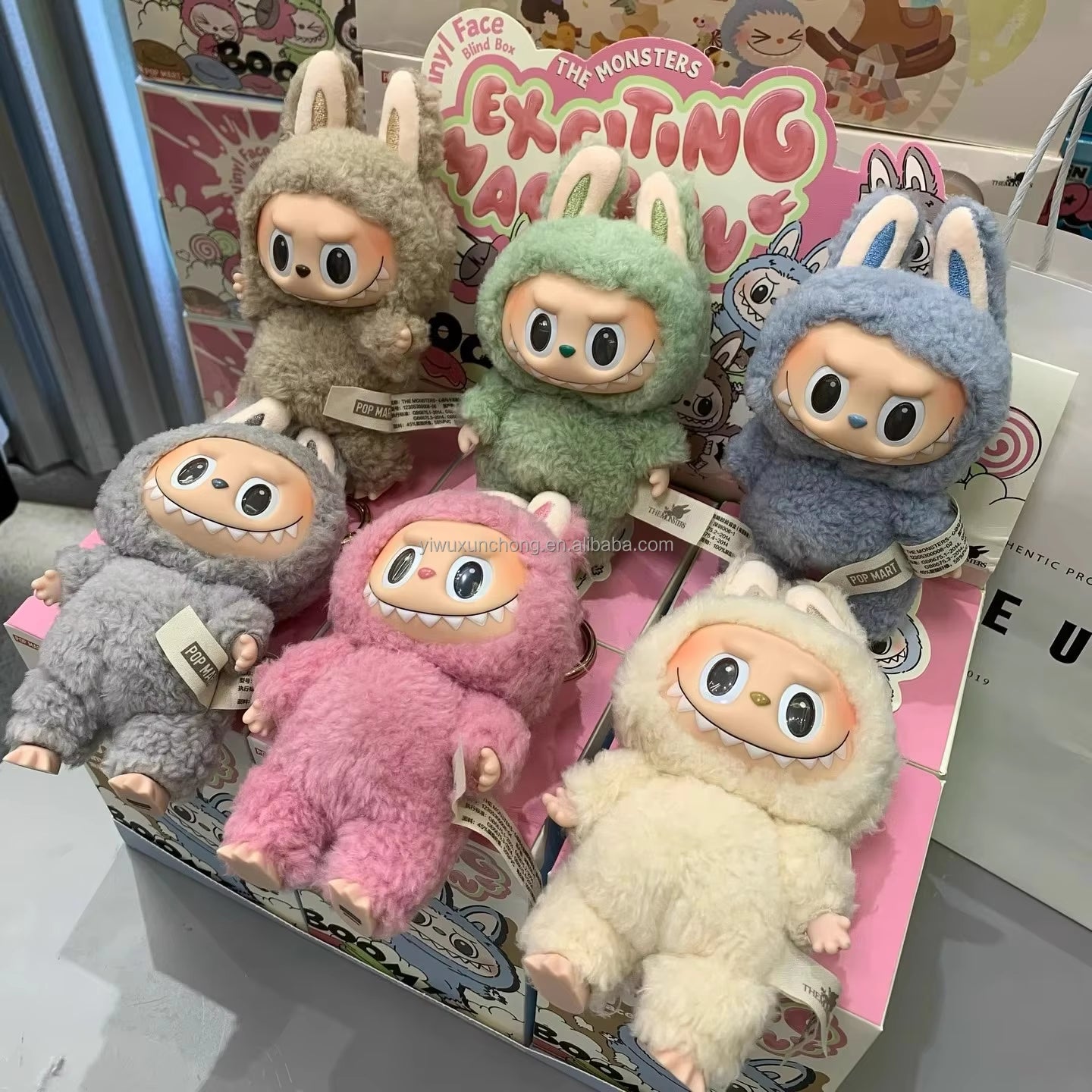 US In-Stock 100% Original POPMART Labubu V1 Macaron the Monsters Vinyl Plush Series Cute Collectible Blind Box Toys