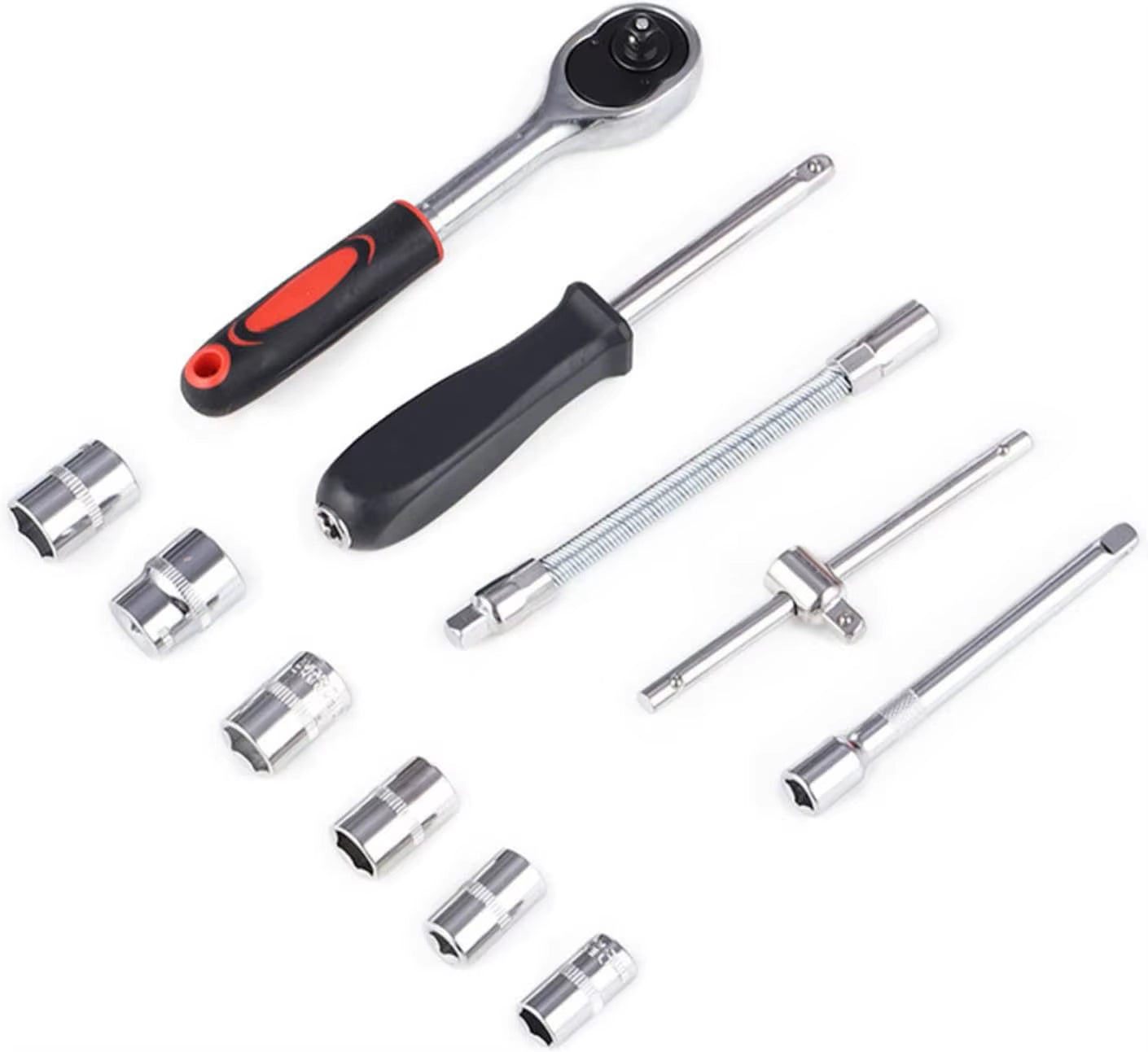 46-Piece Auto Repair Tool Set Quick Small Fly Ratchet Screwdriver Combination with Hard Case Plastic Hand Tool Kit