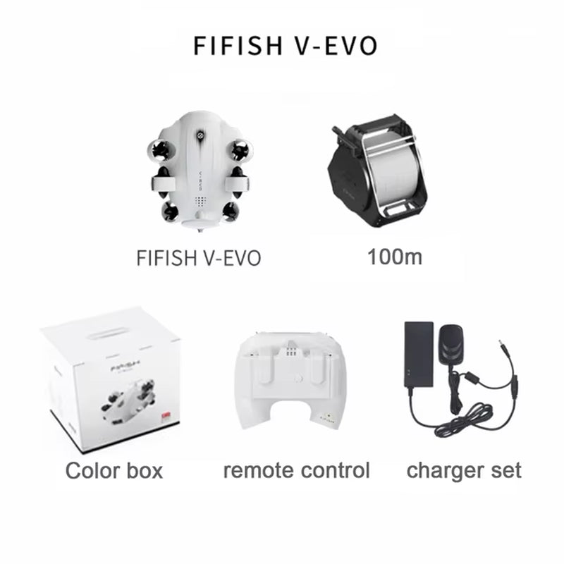 Fifish 100M Underwater Mini Rov Robot Fish Finder Drone 4K Camera RC FPV Drone Motor 6 Axis VR Fishing Drone with Arm