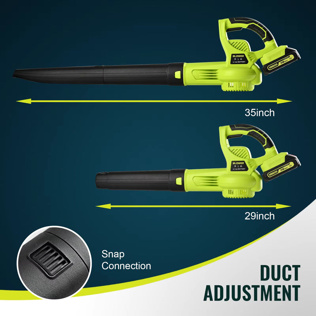 21V Cordless Leaf Blower Power and Lightweight Design Adjustable Speed Used for Cleaning Ideal Gift Fits Halloween & Christmas