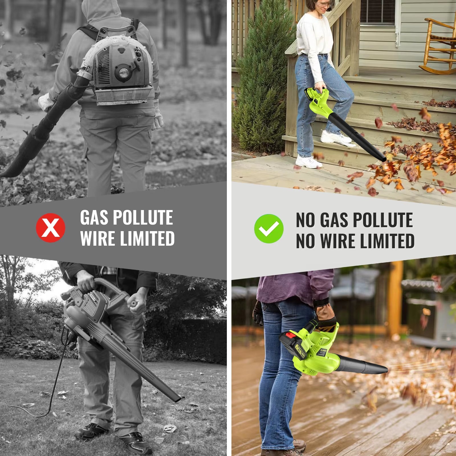 21V Cordless Leaf Blower Power and Lightweight Design Adjustable Speed Used for Cleaning Ideal Gift Fits Halloween & Christmas