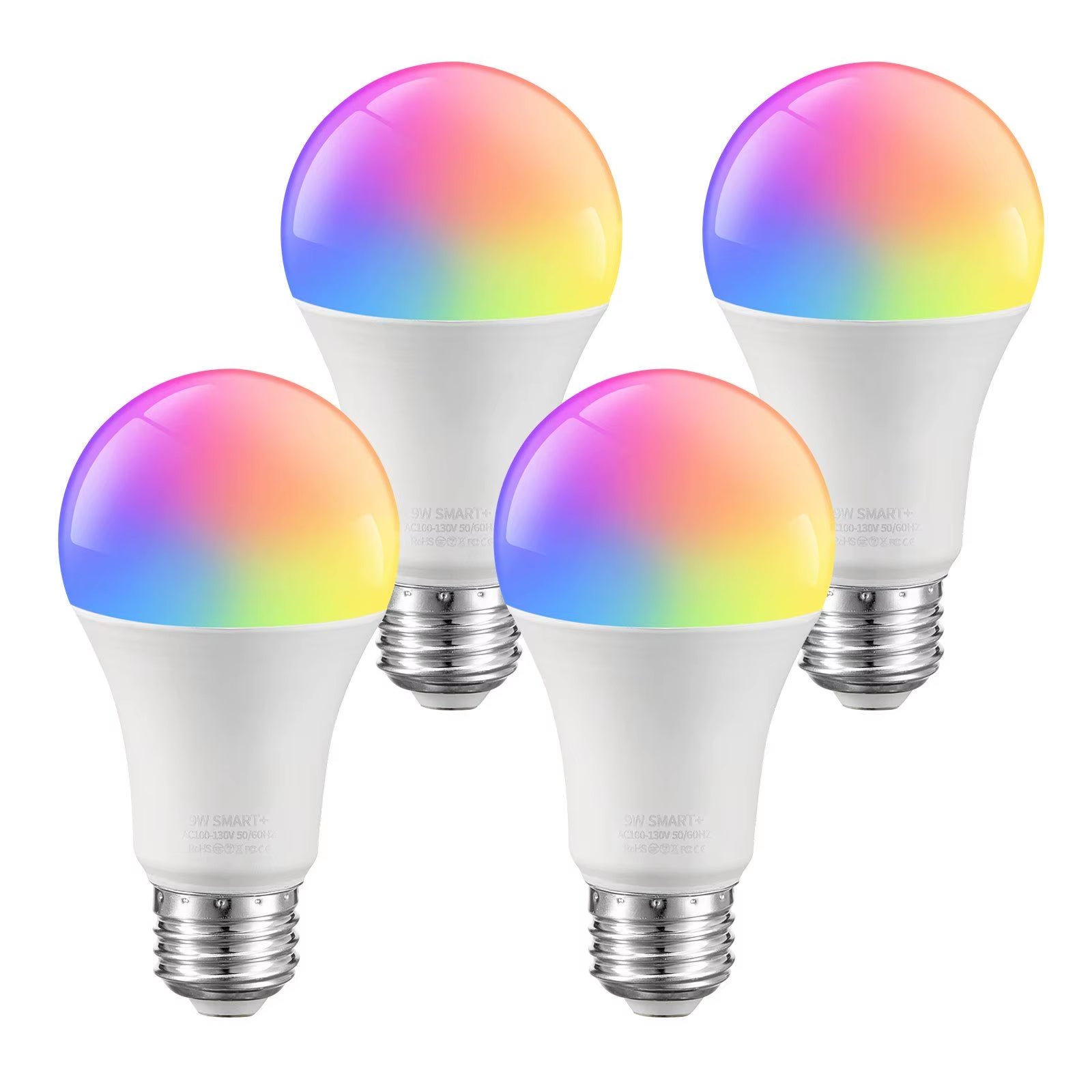 DB Wholesale A19 E26 Smart Light Bulbs Works with Alexa & Google 4 Pack Wall Switches