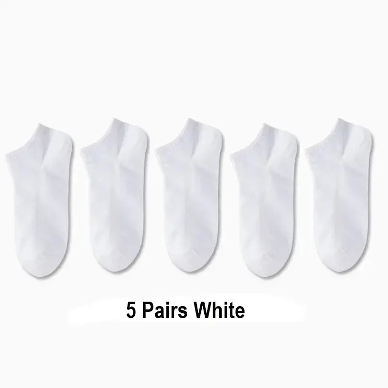 5/10 /20/30 Pairs Unisex Casual Plain Color Boat Socks Thin Breathable Comfy anti Odor Sweat-Absorbing Ankle Socks for Men Women