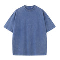 Men'S Summer Pure Cotton Distressed Retro Drop Shoulder T-Shirt Solid Color Loose Casual Breathable Men'S Casual T-Shirt Tops