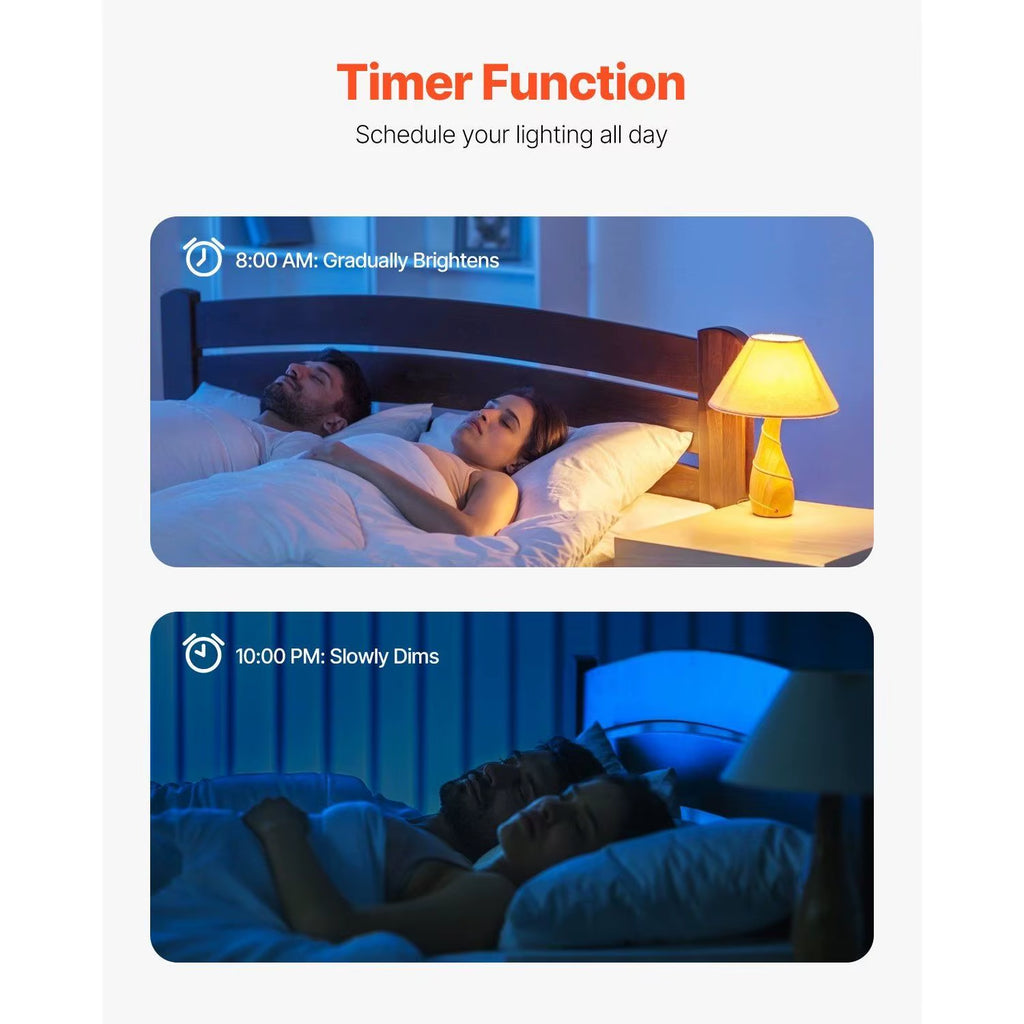 DB Wholesale A19 E26 Smart Light Bulbs Works with Alexa & Google 4 Pack Wall Switches