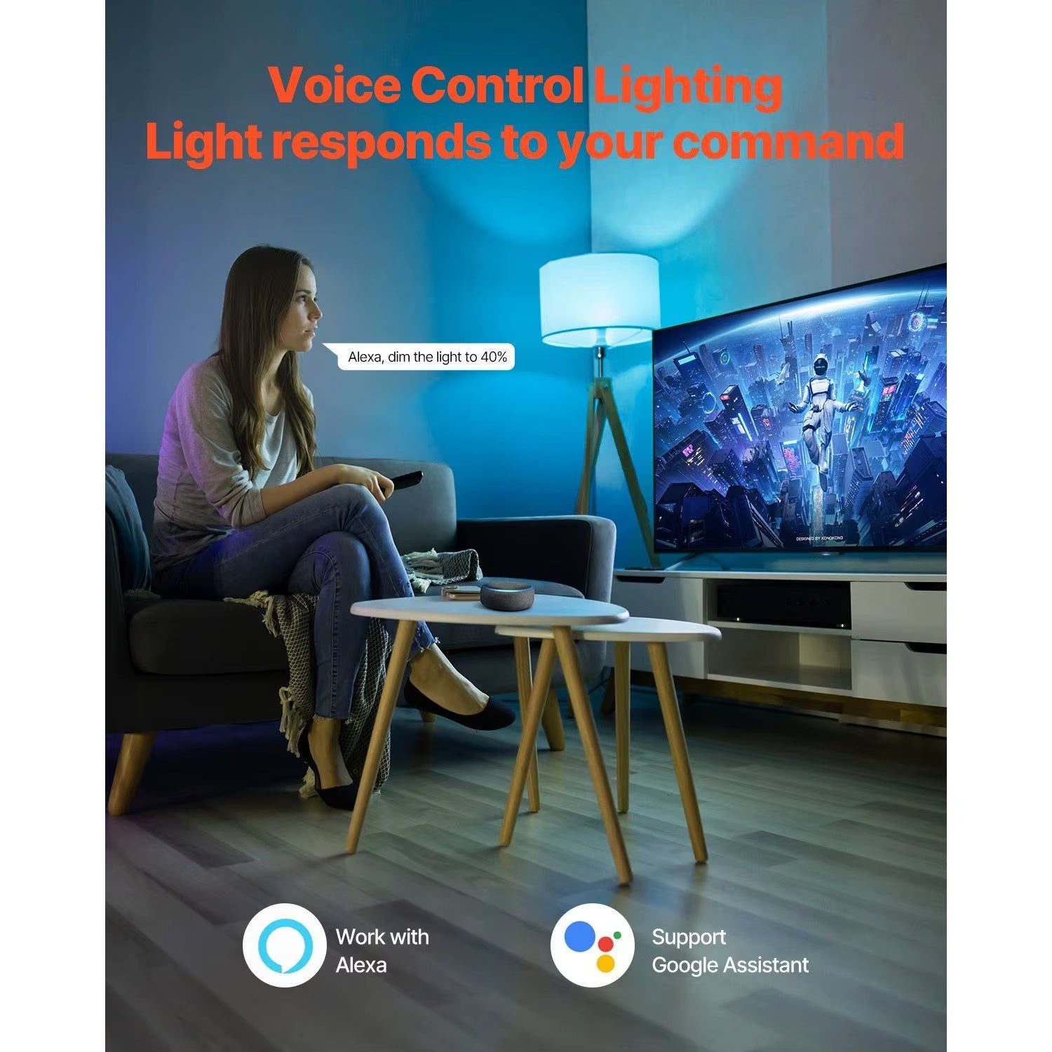 DB Wholesale A19 E26 Smart Light Bulbs Works with Alexa & Google 4 Pack Wall Switches