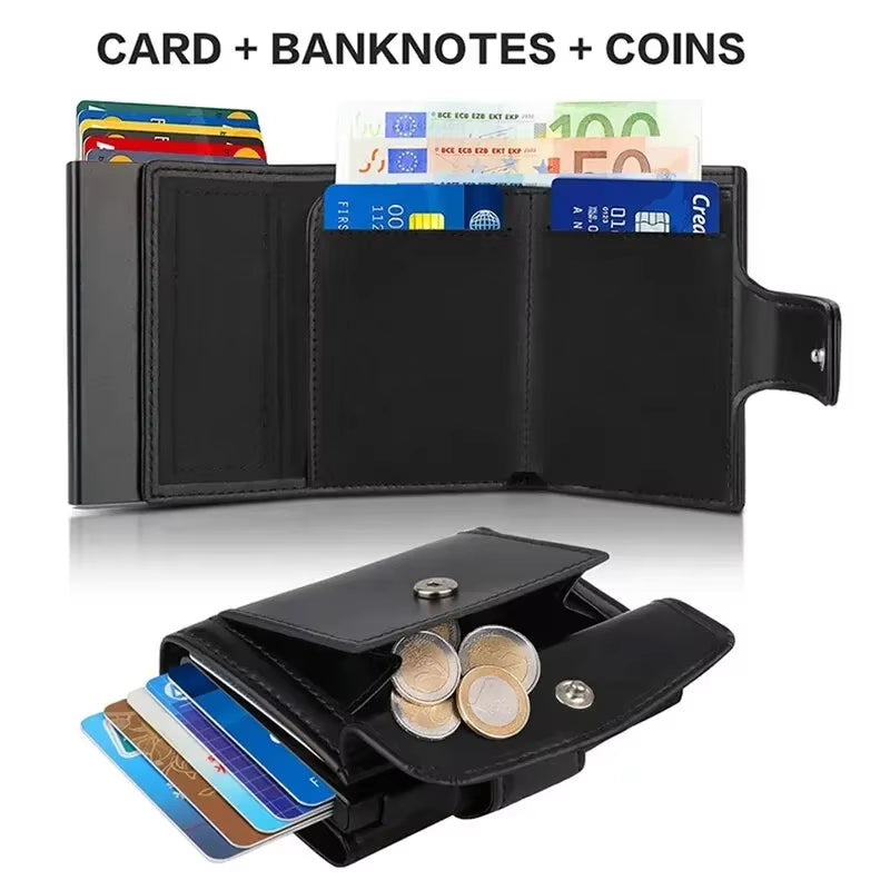 Rfid Microfiber Leather Men Wallets Fashion Card Holder Trifold Wallet Money Bags Smart Slim Thin Coin Pocket Wallet Purse